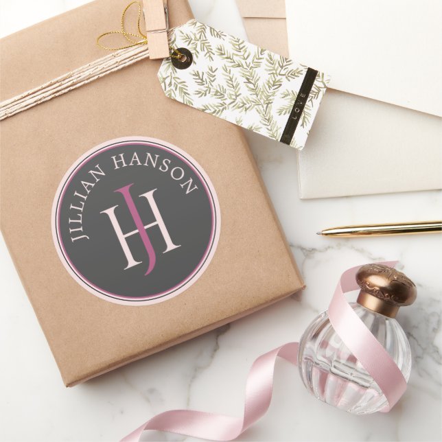 Unique Monogram Logo Rose And Pink Envelope Seal (Gifting)