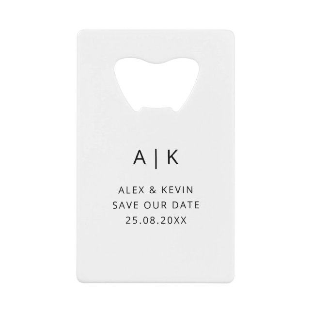 Unique Monogram Photo Save the Date Credit Card Bo (Front)