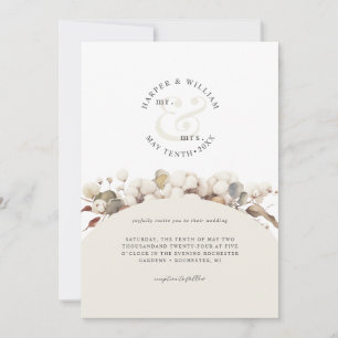 Unique monogrammed modern boho wedding invitation