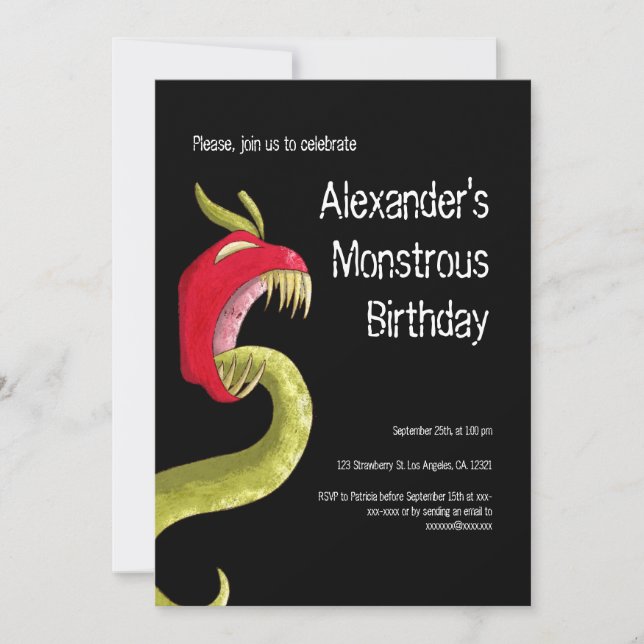 Unique Monster Boys Birthday Party Invitation (Front)