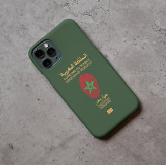 Unique Morocco Travel Passport Print Souvenir iPhone 14 Case