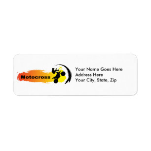 Unique Motocross Return Address Label