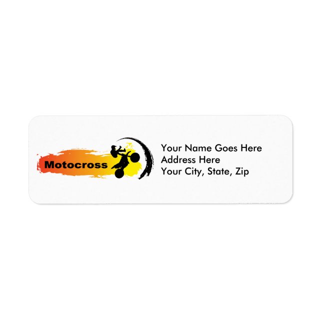 Unique Motocross Return Address Label (Front)