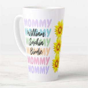 Unique Mum Gift   Modern Kids' Names on a  Latte Mug
