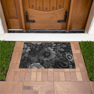 Unique Muted Colours Vintage Floral Print Doormat