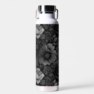 Unique Muted Colours Vintage Floral Print Water Bottle