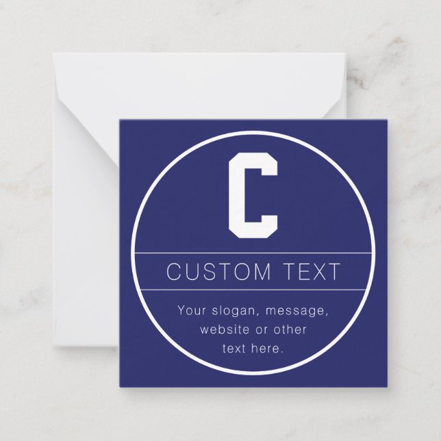 Unique Name & Monogram Template | Navy Blue (Front)