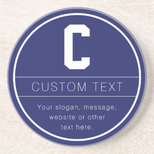Unique Name & Monogram Template Navy Blue Coaster