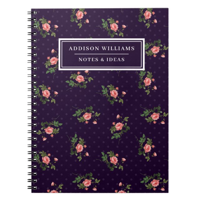 Unique Name Pink Purple Roses Journal (Front)