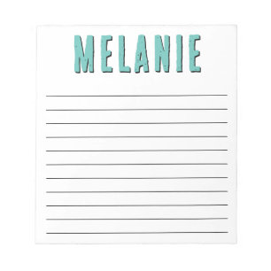 Unique Name Template Black and Blue Lined Notepad