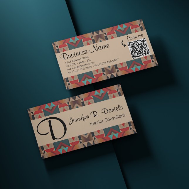 Unique Native American Indian Tribal Art Pattern Business Card (Creator Uploaded)