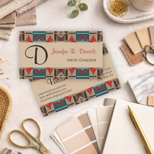 Unique Native American Indian Tribe Mosaic Pattern Business Card