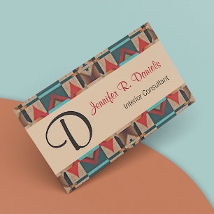 Unique Native American Indian Tribe Mosaic Pattern Business Card