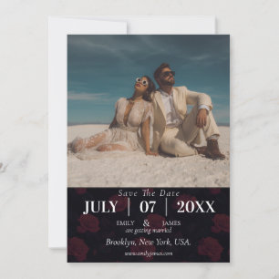 Unique Nature Rose Fall Wedding Save The Date