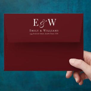 Unique Nature Rose Flower Greenery Wedding Envelope