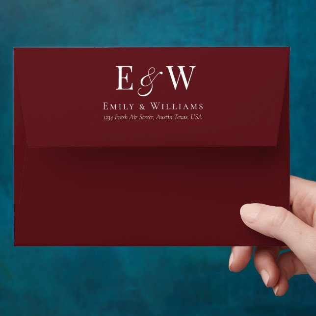 Unique Nature Rose Flower Greenery Wedding  Envelope (Hand)