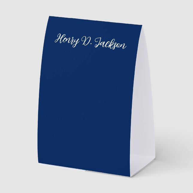 Unique Navy Blue Classical Handwriting Plain (Front)