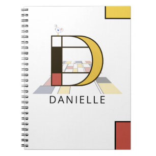 Unique Neoplasticism Style Monogram. Letter D Notebook