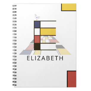 Unique Neoplasticism Style Monogram. Letter E Notebook
