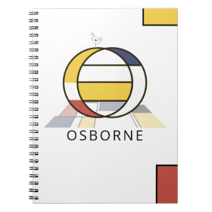 Unique Neoplasticism Style Monogram. Letter O Notebook