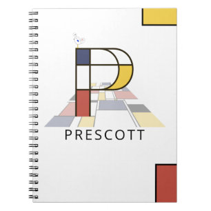 Unique Neoplasticism Style Monogram. Letter P Notebook