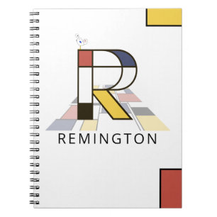 Unique Neoplasticism Style Monogram. Letter R Notebook