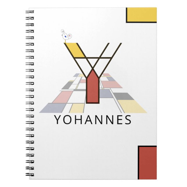 Unique Neoplasticism Style Monogram. Letter Y Notebook (Front)