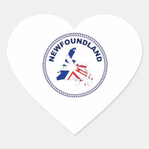 "Unique Newfoundland Map Design Classic Round Sti Heart Sticker