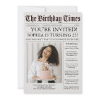 Unique Newspaper Birthday Party Invitation
