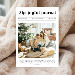 Unique Newspaper Christmas What a Year Photo Holiday Card