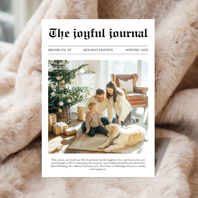 Unique Newspaper Christmas What a Year Photo Holiday Card (Creator Uploaded)