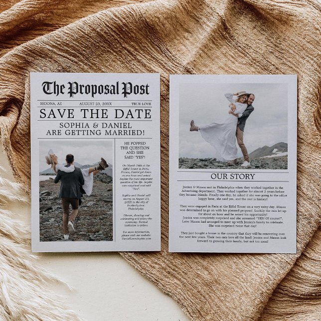 Unique Newspaper Fun Classic Save The Date (Creator Uploaded)