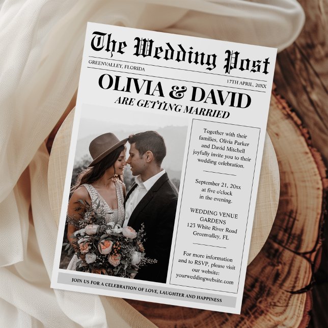 Unique Newspaper Photo Wedding Invitation (Creator Uploaded)