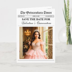 Unique Newspaper Quinceañera Photo Card
