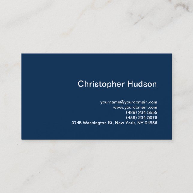 Unique Night Blue Background Stylish Business Card (Front)