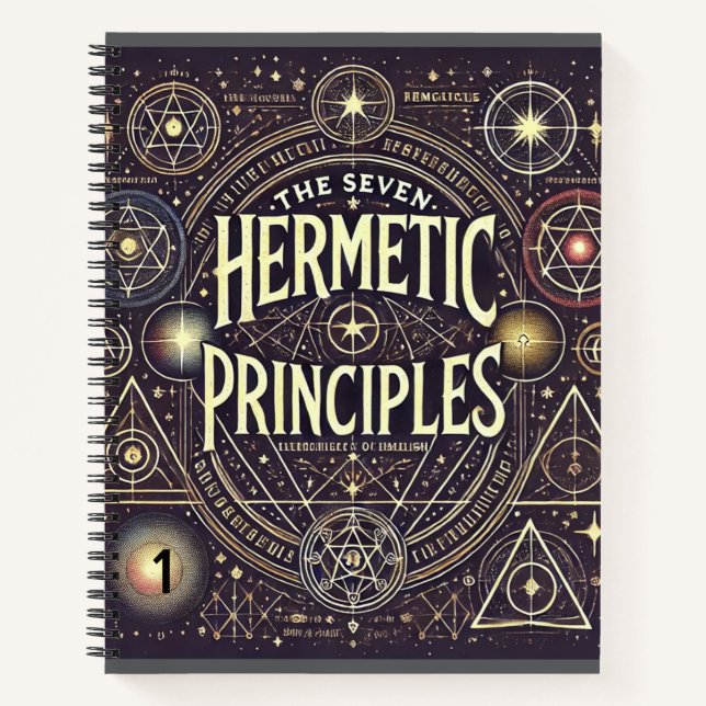 Unique Notebook with Hermetic Principles Print  (Front)