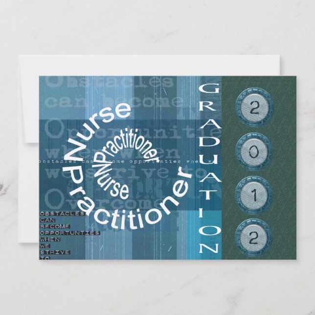 Unique Nurse Practitioner Graduation Invitations (Front)