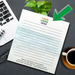 Unique Ocean Background Corporate Logo Lined     Notepad
