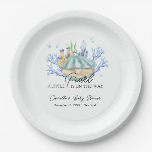 Unique Ocean Pearl Under The Sea Baby Shower Paper Plate