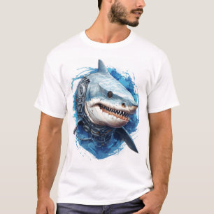 Unique Octopus Shark 2D Vector Illustration T-Shir T-Shirt
