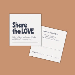 Unique Old White Blue Bold Salon  Referral Card