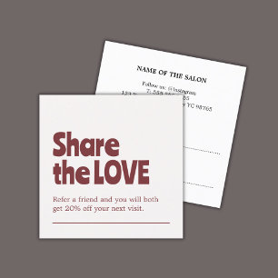 Unique Old White Red Bold Salon  Referral Card