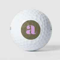 Unique Olive and Lilac Bold Retro Monogram Initial