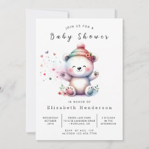 Unique Online Bear Baby Shower Invitation