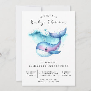 Unique Online Whale Baby Shower Invitation