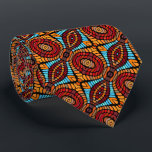 Unique Orange Red Aqua Turquoise Blue Black Tribal Tie<br><div class="desc">Unique neck tie with contemporary turquoise blue, dark red, orange, and black coloured Native American Indian tribal style Kilim mosaic pattern. Ornate, elegant and funky hipster design for the fancy artistic artsy fashion diva, the popular hip trendsetter, vintage retro, or abstract geometric African art style motif lover. Unique, pretty, decorative,...</div>