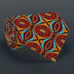Unique Orange Red Aqua Turquoise Blue Black Tribal Tie<br><div class="desc">Unique neck tie with contemporary turquoise blue, dark red, orange, and black coloured Native American Indian tribal style Kilim mosaic pattern. Ornate, elegant and funky hipster design for the fancy artistic artsy fashion diva, the popular hip trendsetter, vintage retro, or abstract geometric African art style motif lover. Unique, pretty, decorative,...</div>