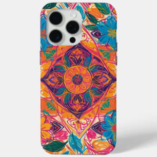 Unique Orient Flower Scribbles iPhone 15 Pro Max Case