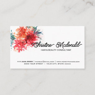 Unique Original Business Cards, Watercolor  Floral Card