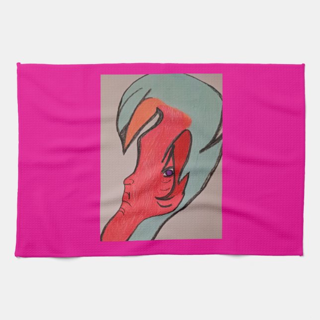 Unique Original Character Art Kitchen Towel (Horizontal)